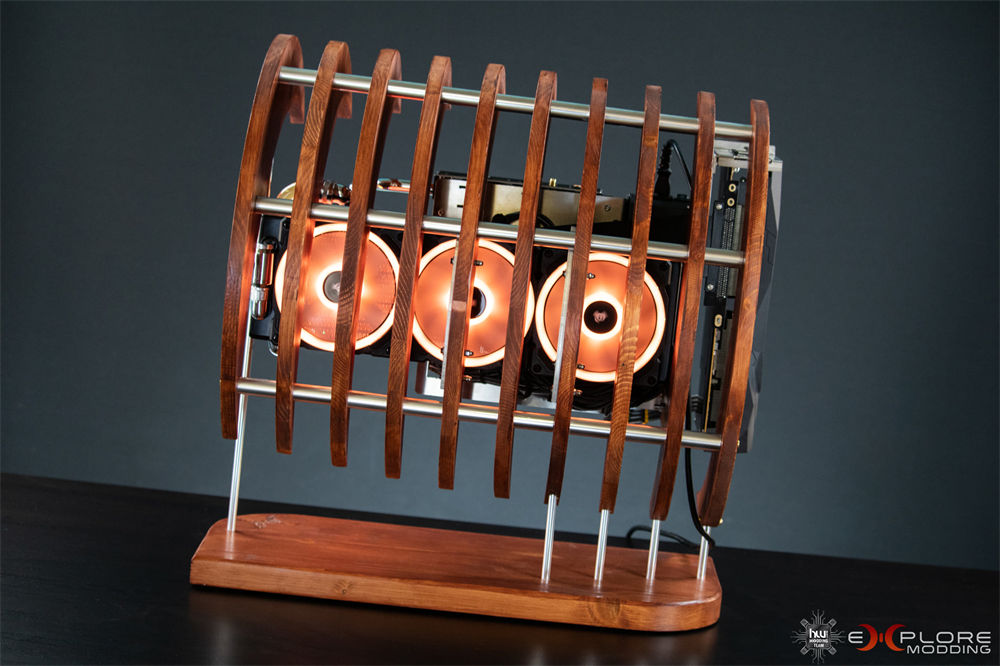 DIY水冷电脑：Project ONDA(波浪)木质艺术元素水冷MOD图片
